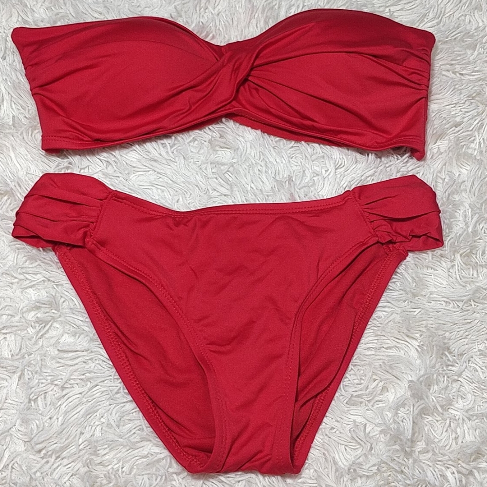 Mossimo red bikini, medium bottom, large top